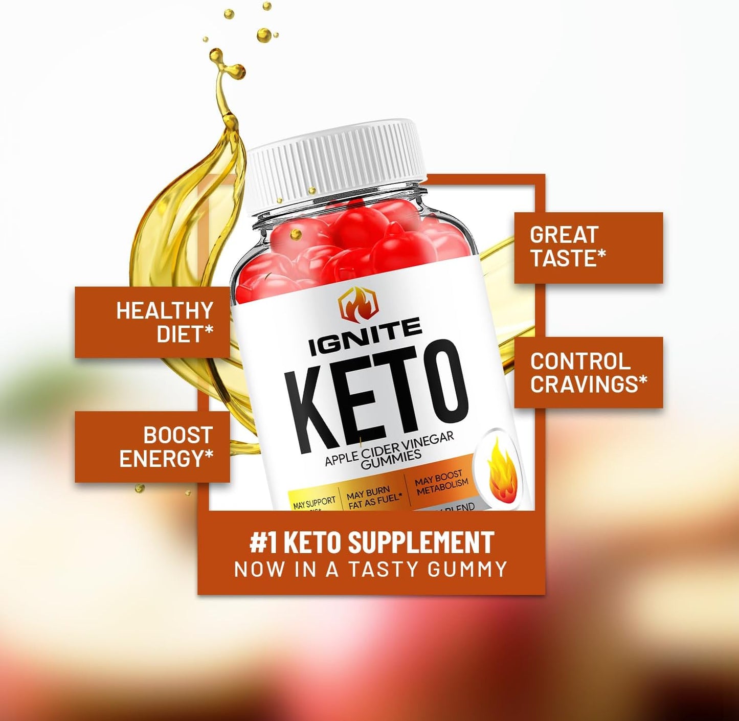 5 Pack Ignite Keto Plus ACV Gummies - Advanced Formula Apple Cider Vinegar Dietary Supplement (300 Gummies)