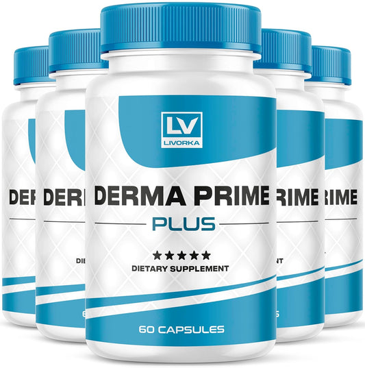 5-Pack LIVORKA Derma Prime Plus Capsules - Sweet Relief for Skin - 300 Capsules for 5 Months of Nourishment