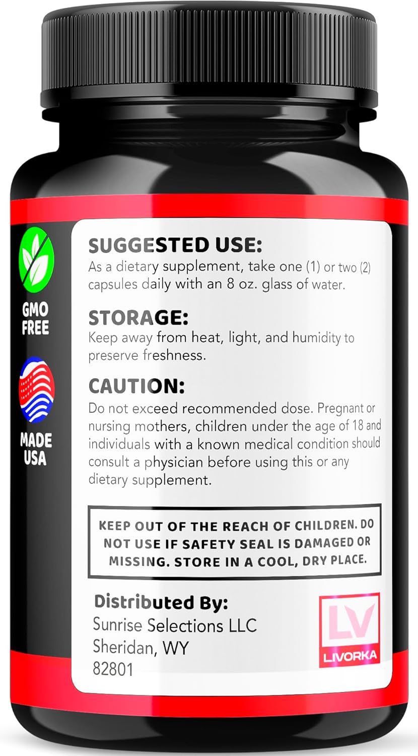 5-Pack LIVORKA Erecpower Capsules for Men - Advanced Male Performance Multivitamin Supplement (300 Capsules)