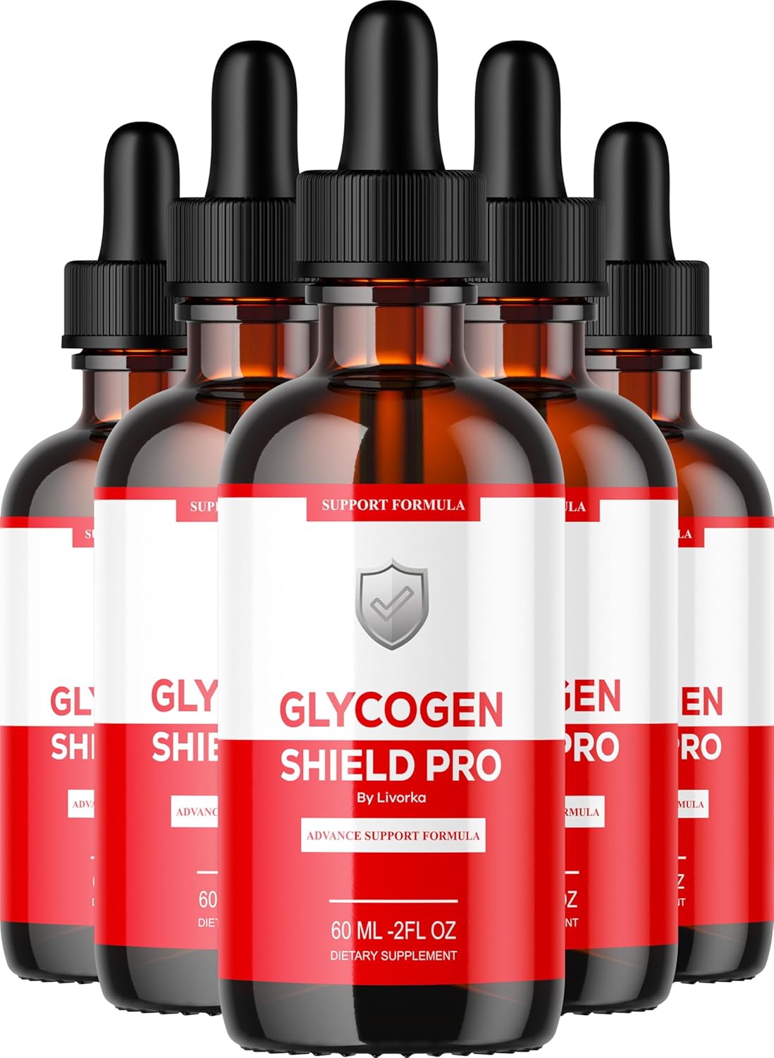 5 Pack LIVORKA Glycogen Shield Pro Drops - Support Supplement for 150 Days