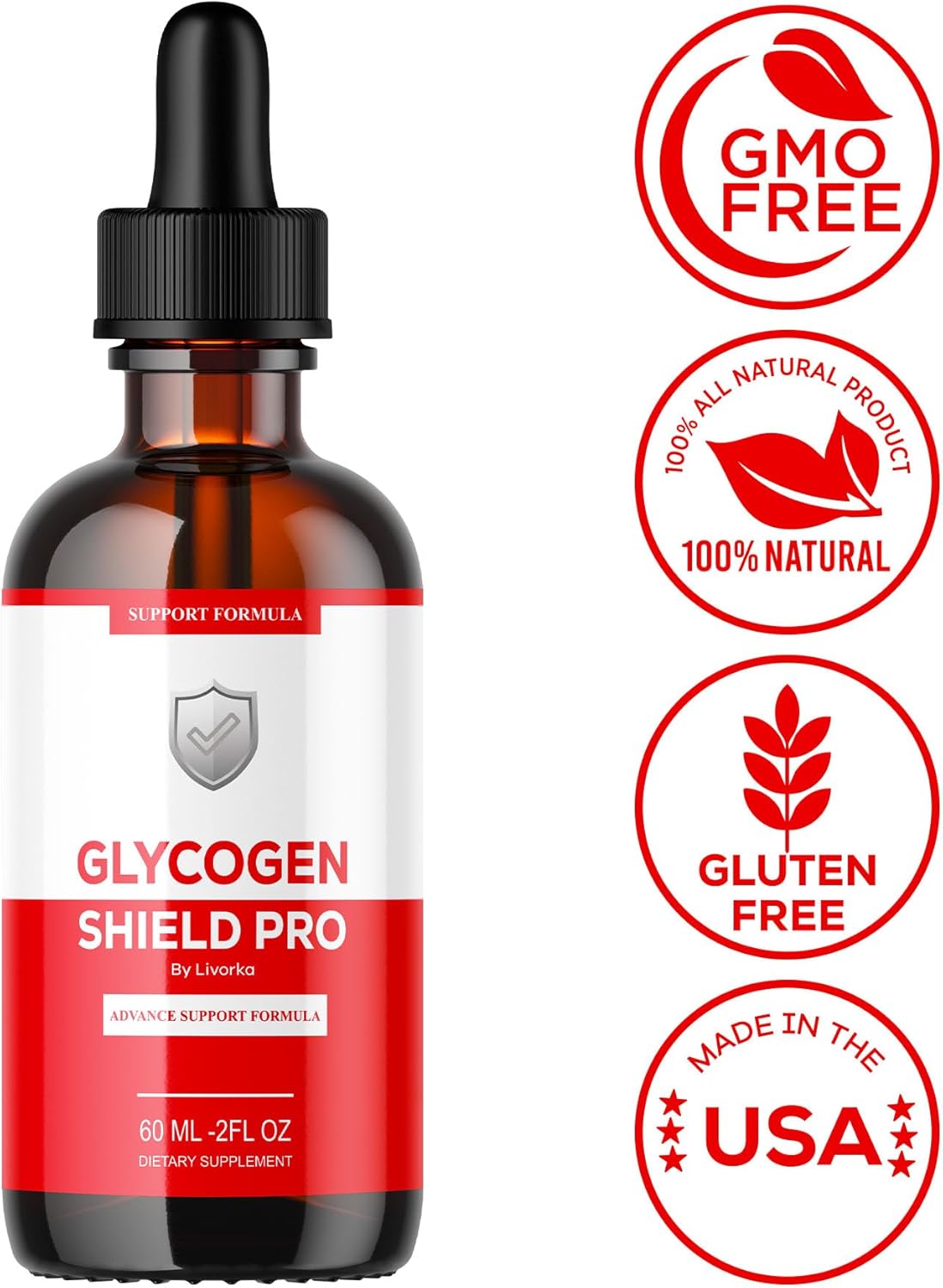 5 Pack LIVORKA Glycogen Shield Pro Drops - Support Supplement for 150 Days