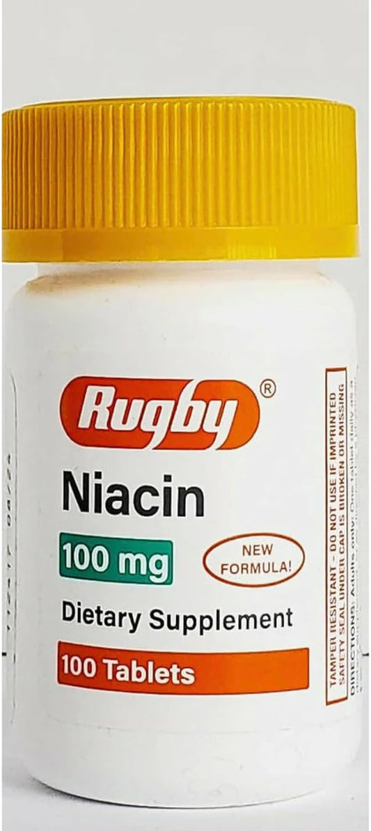5-Pack NIACIN TAB 100MG Rugby 100 Tablets - Watson Labs, INC - Fast Shipping No Delays