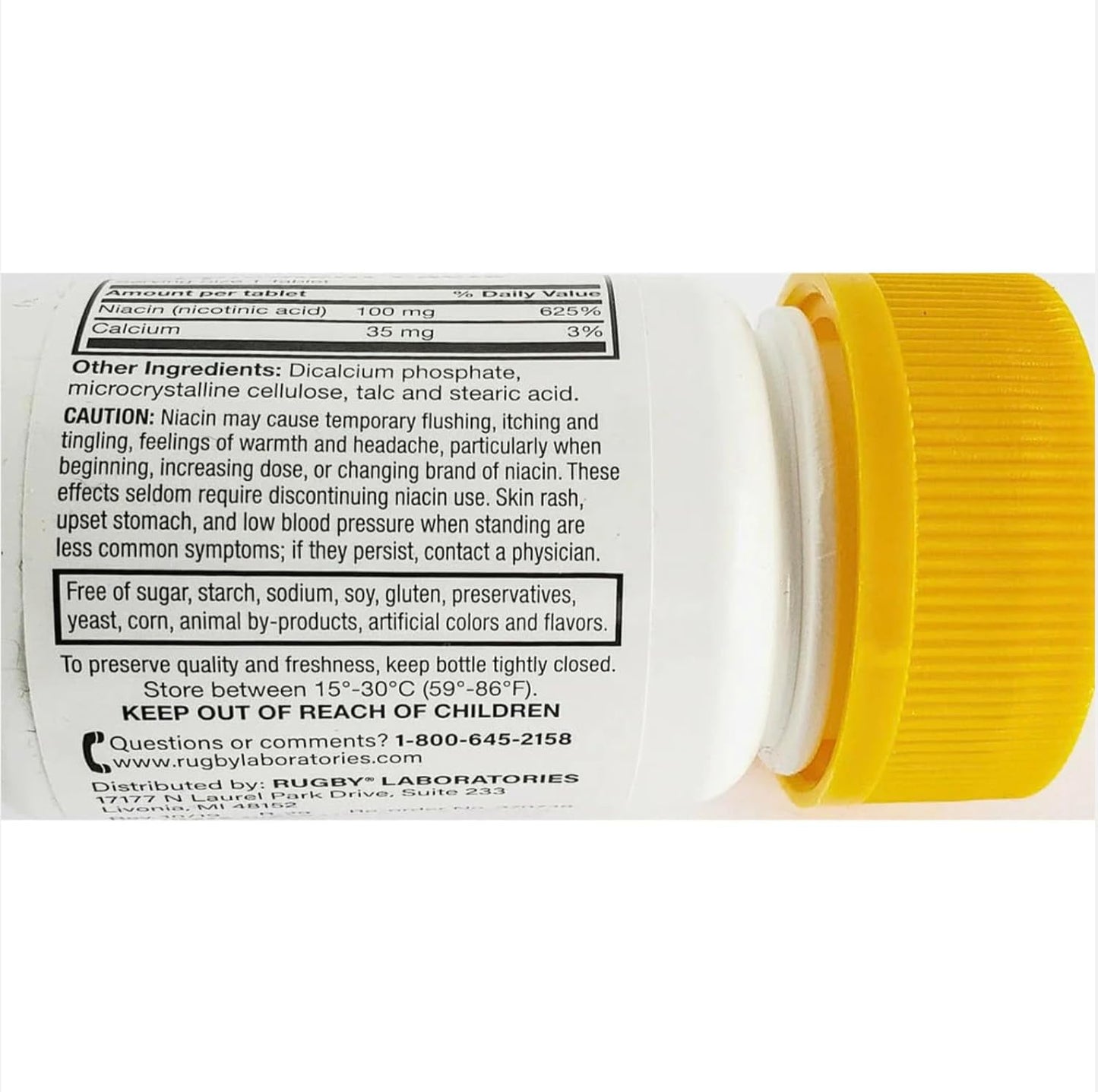 5-Pack NIACIN TAB 100MG Rugby 100 Tablets - Watson Labs, INC - Fast Shipping No Delays