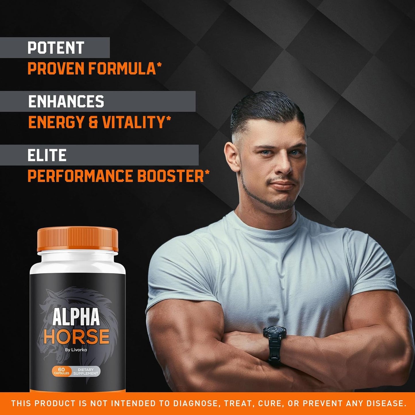 5 Pack of LIVORKA Alpha Horse Pills for Men - All Natural Premium Formula with 300 Capsules