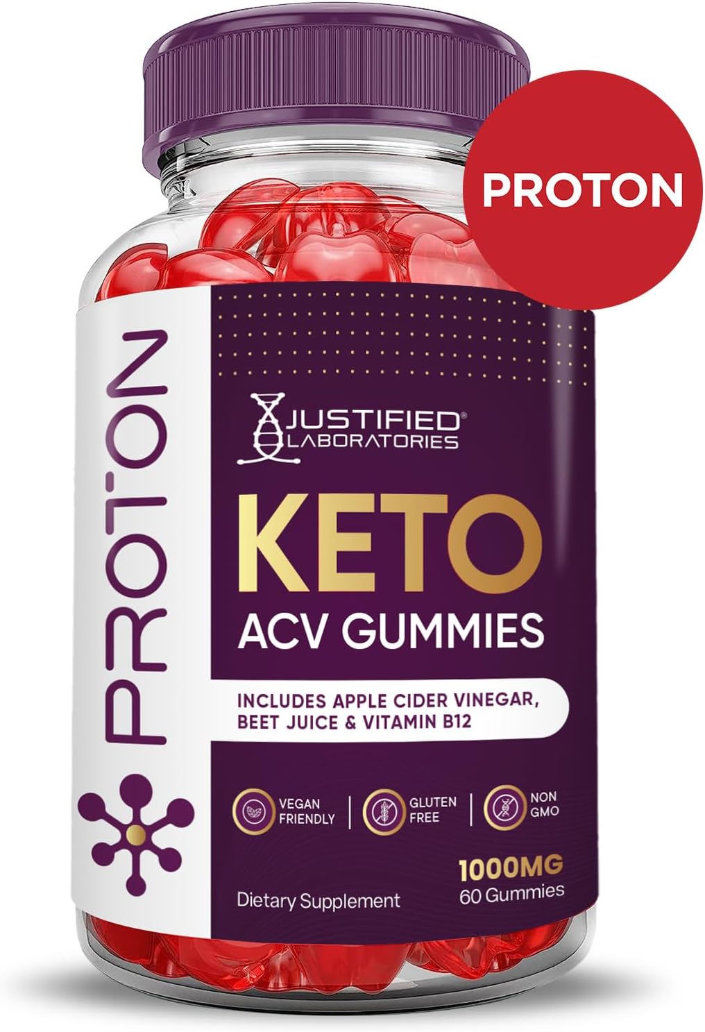 5 Pack Proton Protein Keto ACV Gummies - Advanced Formula with Pomegranate & Beet Juice Powder - 1000MG Apple Cider Vinegar Gummies - Vegan & Non-GMO - 300 Count - BoostGo Australia