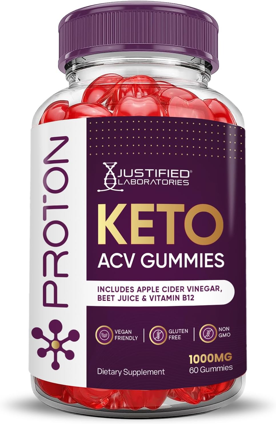 5 Pack Proton Protein Keto ACV Gummies - Advanced Formula with Pomegranate & Beet Juice Powder - 1000MG Apple Cider Vinegar Gummies - Vegan & Non-GMO - 300 Count - BoostGo Australia