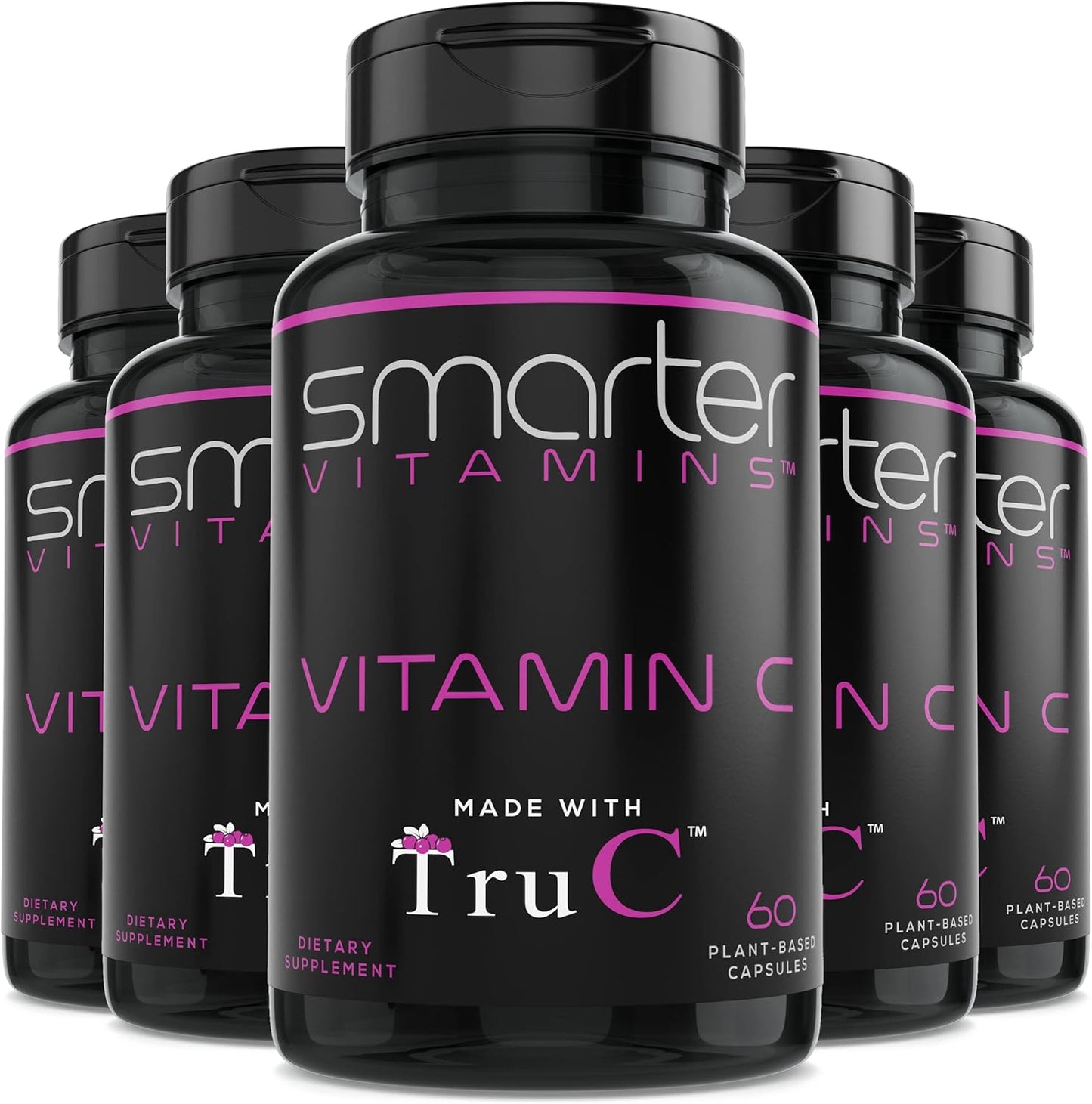 5 Pack Raw Whole Food Vitamin C Capsules from Berries with Premium Antioxidants