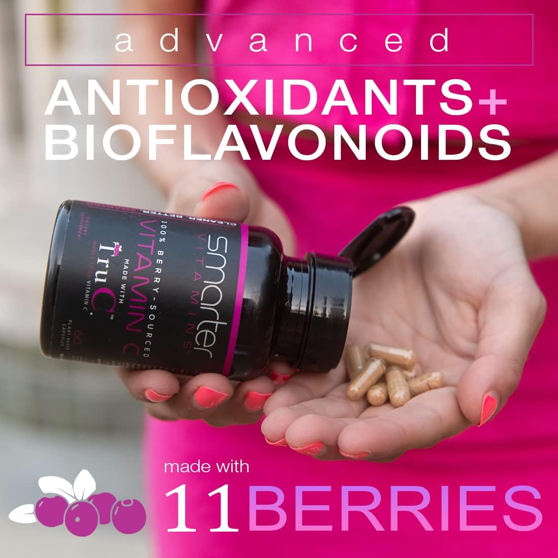 5 Pack Raw Whole Food Vitamin C Capsules from Berries with Premium Antioxidants