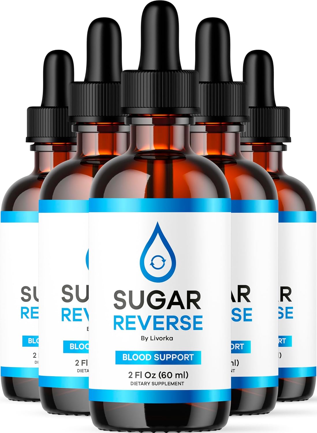 5-Pack Sugar Reverse Drops Liquid Supplement for 5 Months - Official Advanced Formula with Reviews