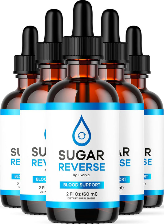 5-Pack Sugar Reverse Drops Liquid Supplement for 5 Months - Official Advanced Formula with Reviews