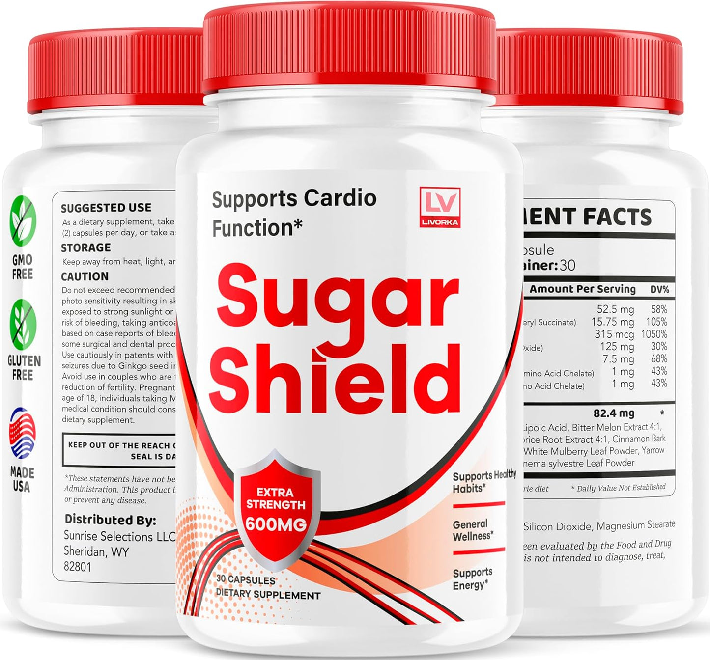 5 Pack Sugar Shield Capsules - All Natural Blood Sugar Support Formula with 150 Capsules - Reviews