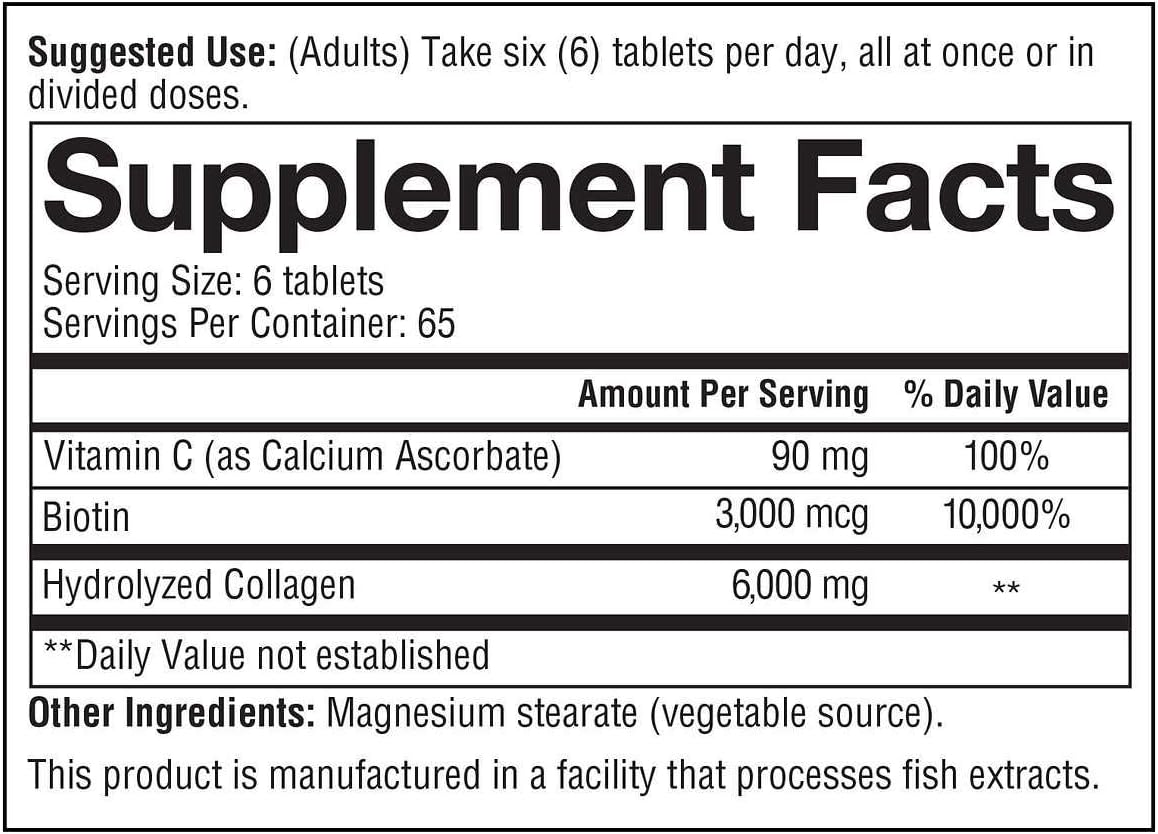 5-Pack Youtheory Collagen Plus Biotin Tablets, 390 Count