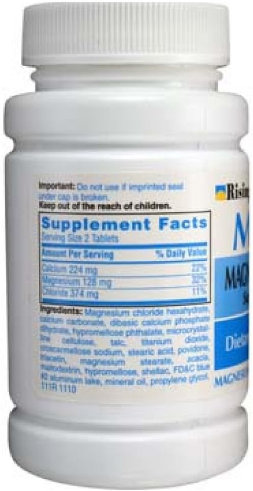 5 Packs of Rising Mag64 Magnesium Chloride with Calcium Tablets - 60 Count per Pack
