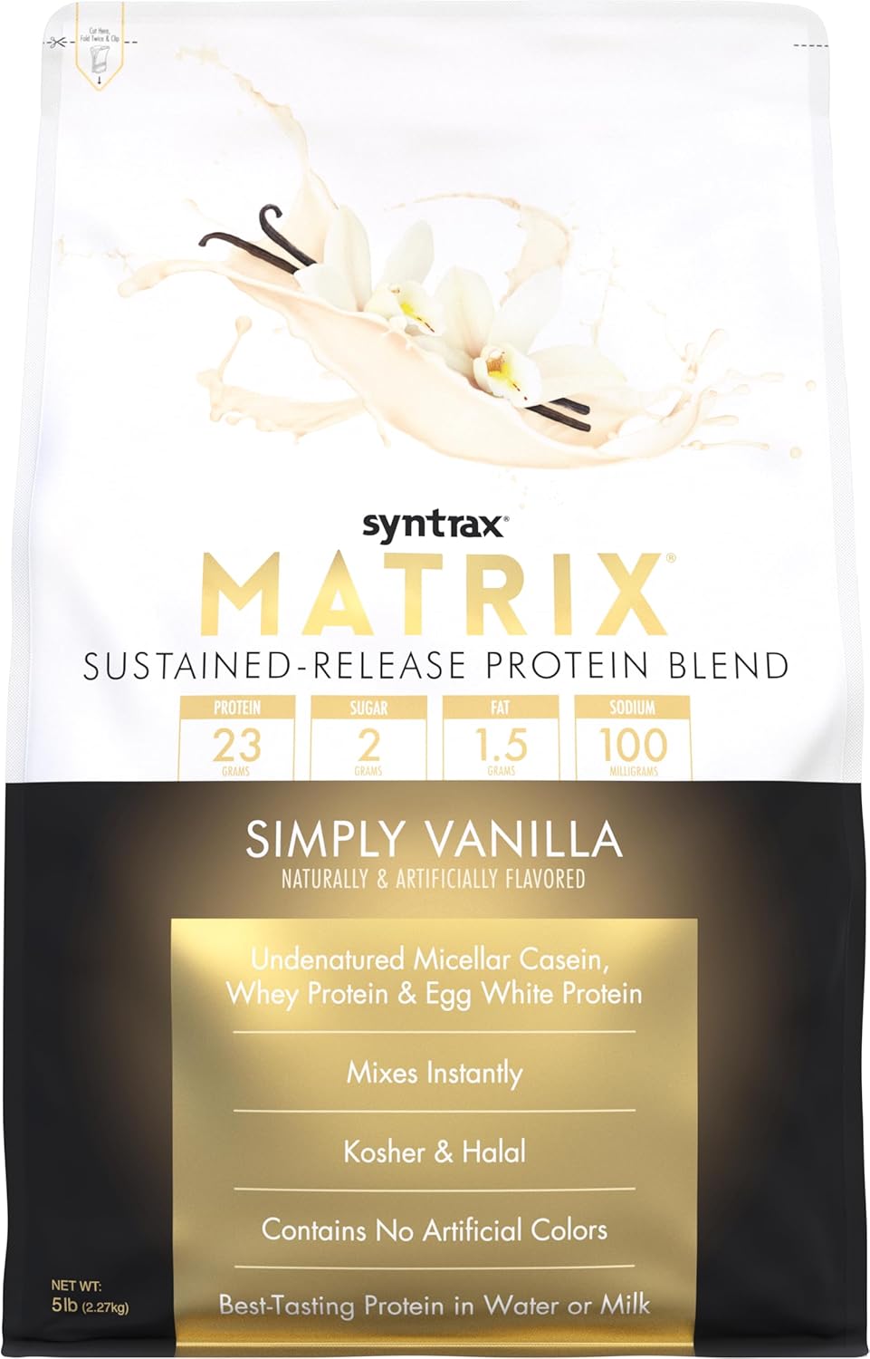 5-Pound Jar of Syntrax Matrix5.0 Simply Vanilla Protein Powder