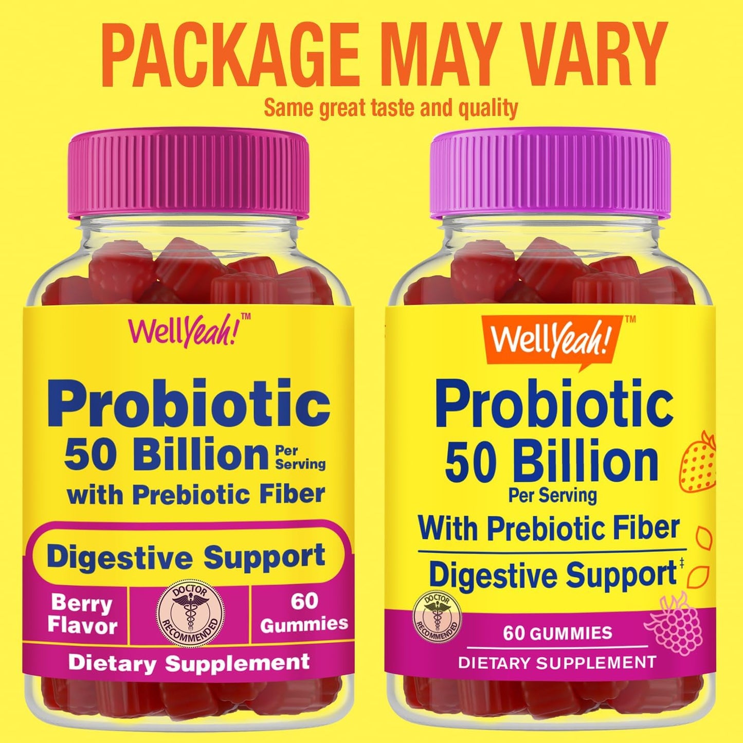 50 Billion Probiotic Gummies for Men and Women - Digestive and Immune Support with Prebiotics - 12 Strains for Gut Health - 60 Count