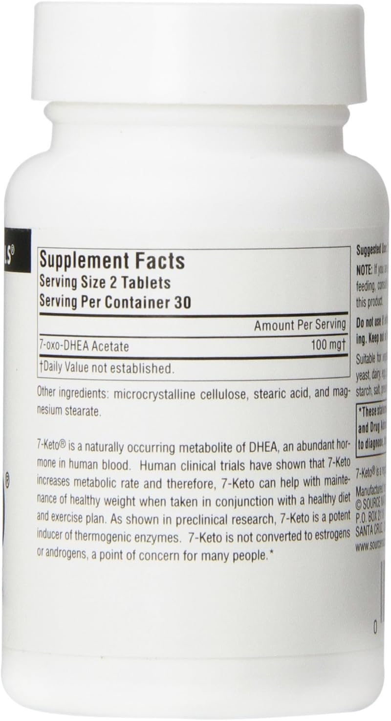 50 mg 7-Keto DHEA Metabolite Tabs by Source Naturals for Metabolism Boost