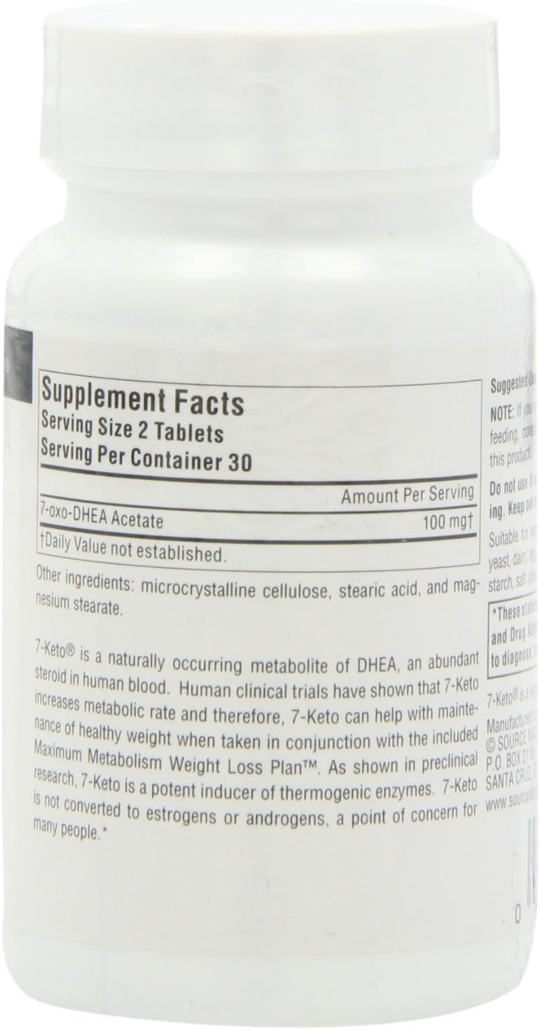50 mg 7-Keto DHEA Metabolite Tabs by Source Naturals for Metabolism Boost