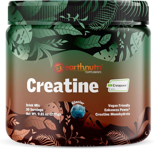 50 Servings of EarthNutri Pure Creatine with Creapureยฎ Monohydrate for Optimal Performance