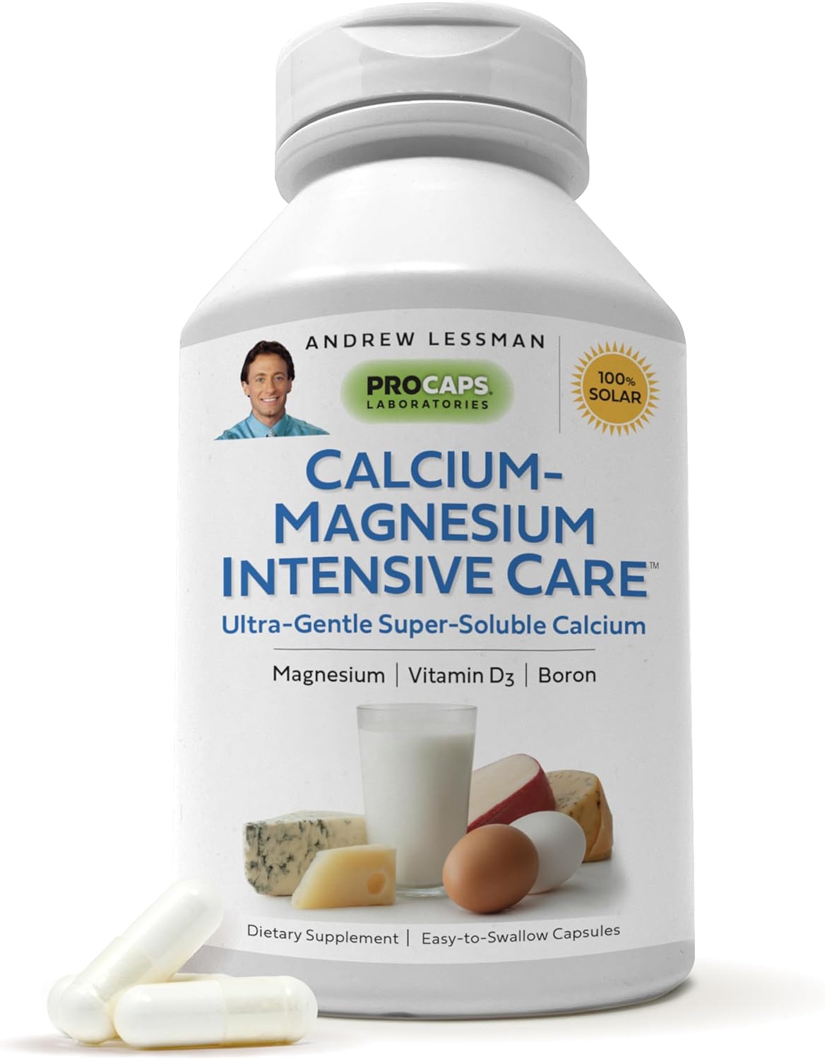 500 Capsules of Andrew Lessman Calcium Magnesium Intensive Care for Bone and Skeleton Health - Easy-to-Swallow, Super Soluble Powder, Gentle on Sensitive Stomachs