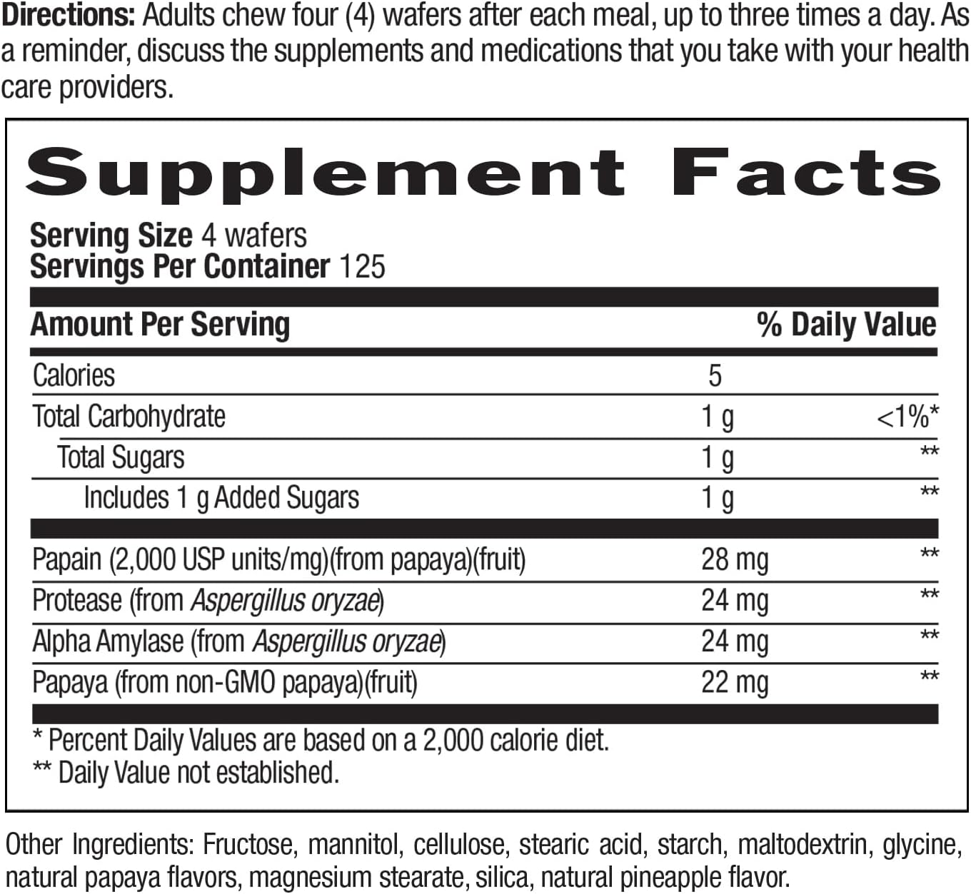 500 Chewable Wafers of Country Life Natural Tropical Papaya Enzyme - Digestive Support Supplement - BoostGo Australia
