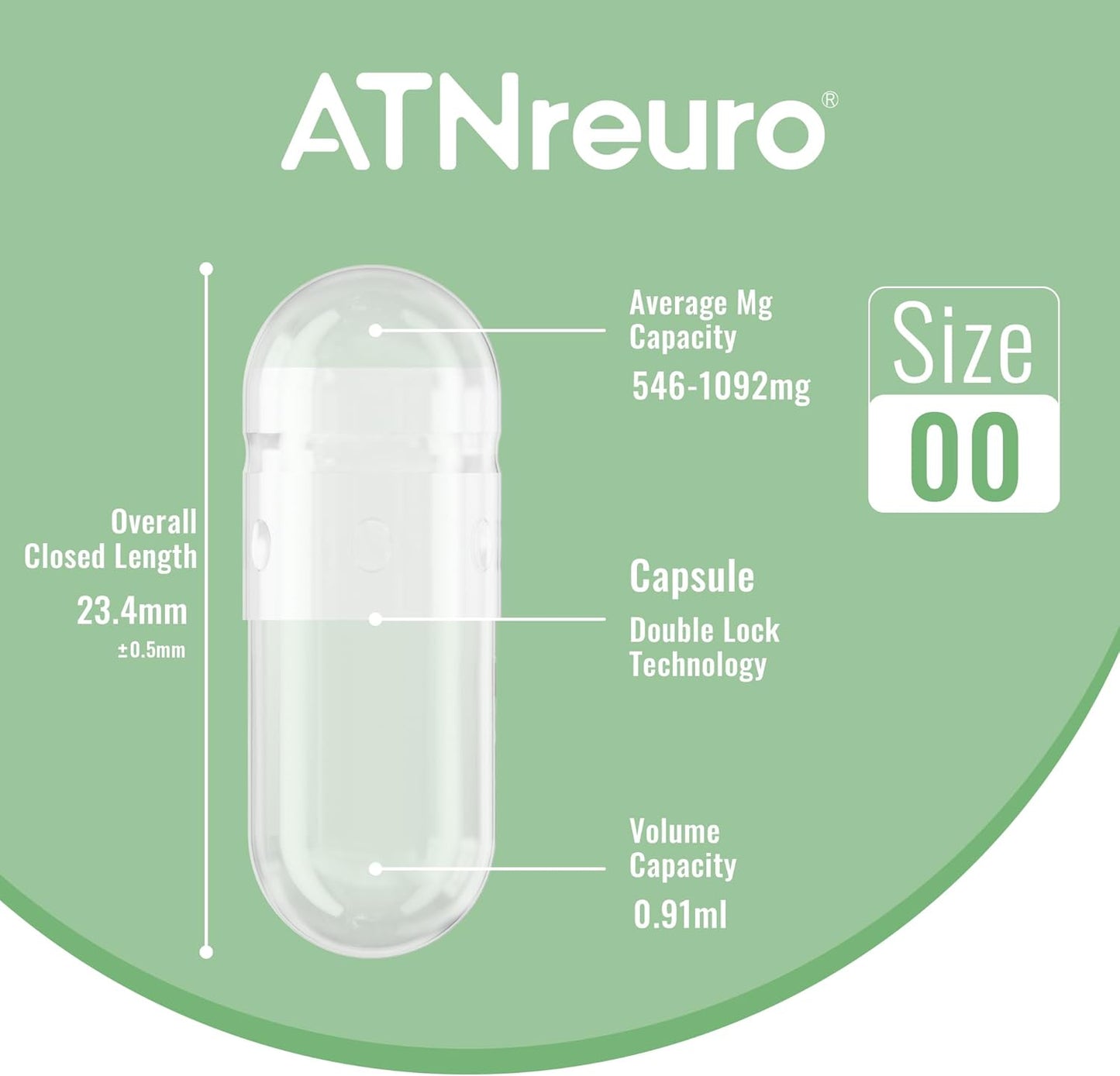 500 Count Empty Vegan Capsules with Micro Spoons for Powders - Vegetarian Pill Capsules for Supplements