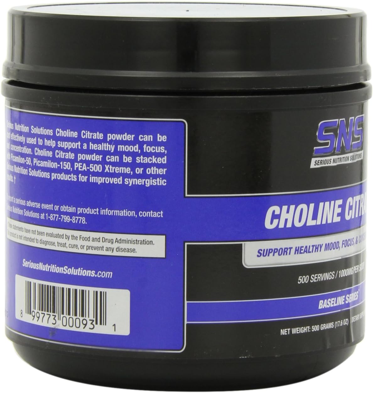 500 Grams of Serious Nutrition Solution Choline Citrate Powder for Enhanced Supplement Support