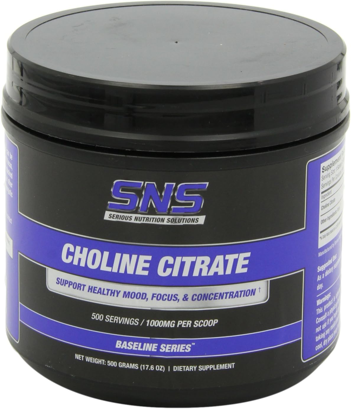 500 Grams of Serious Nutrition Solution Choline Citrate Powder for Enhanced Supplement Support