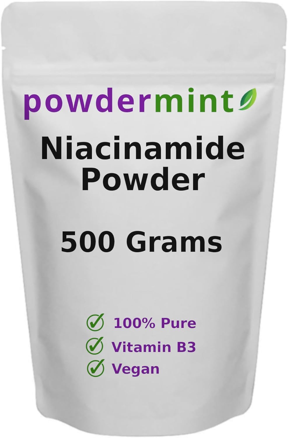 500 Grams Pure Niacinamide Powder (Vitamin B3) Flush-Free Supplement - 100% Niacin Powder 500 mg