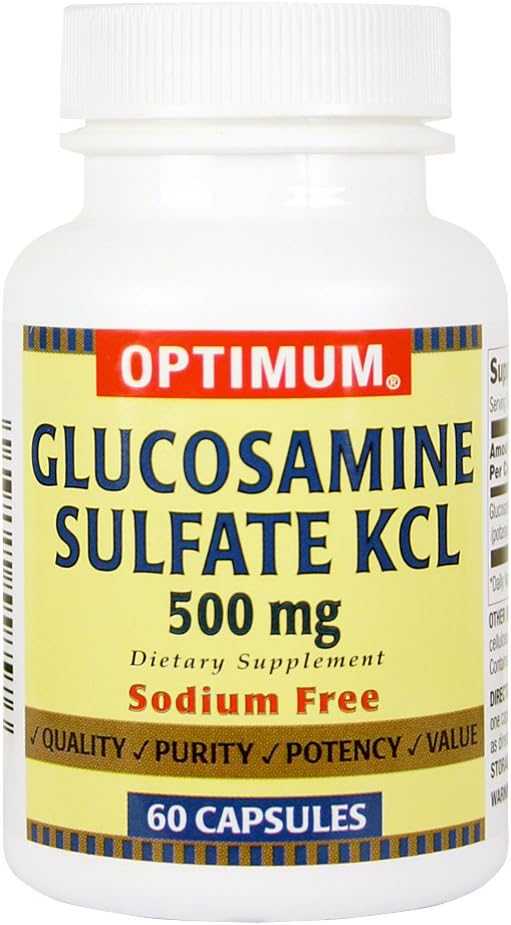 500 Mg Glucosamine Sulfate KCL Capsules - 60 Count by OPTIMUM