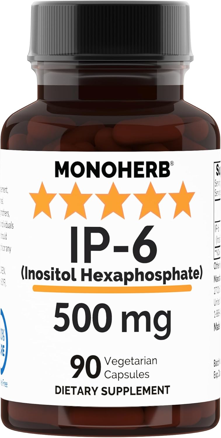500 mg IP-6 Inositol Hexaphosphate Capsules - 90 Count Veg Capsules by MONOHERB