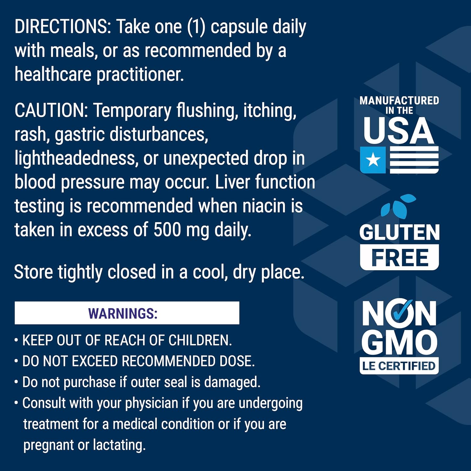 500 mg Life Extension Vitamin B3 Niacin Capsules for Heart Health and Energy Production, Gluten-Free, Non-GMO