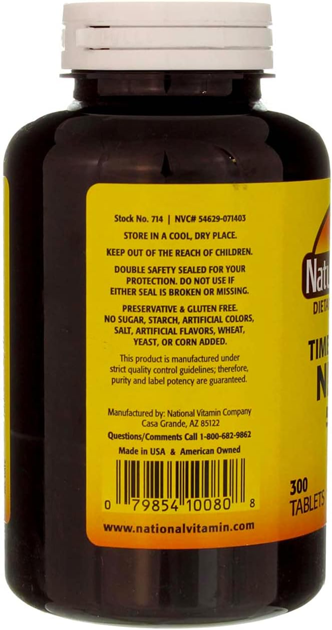 500 mg Nature's Blend Niacin Timed Release Tablets - 300 Count