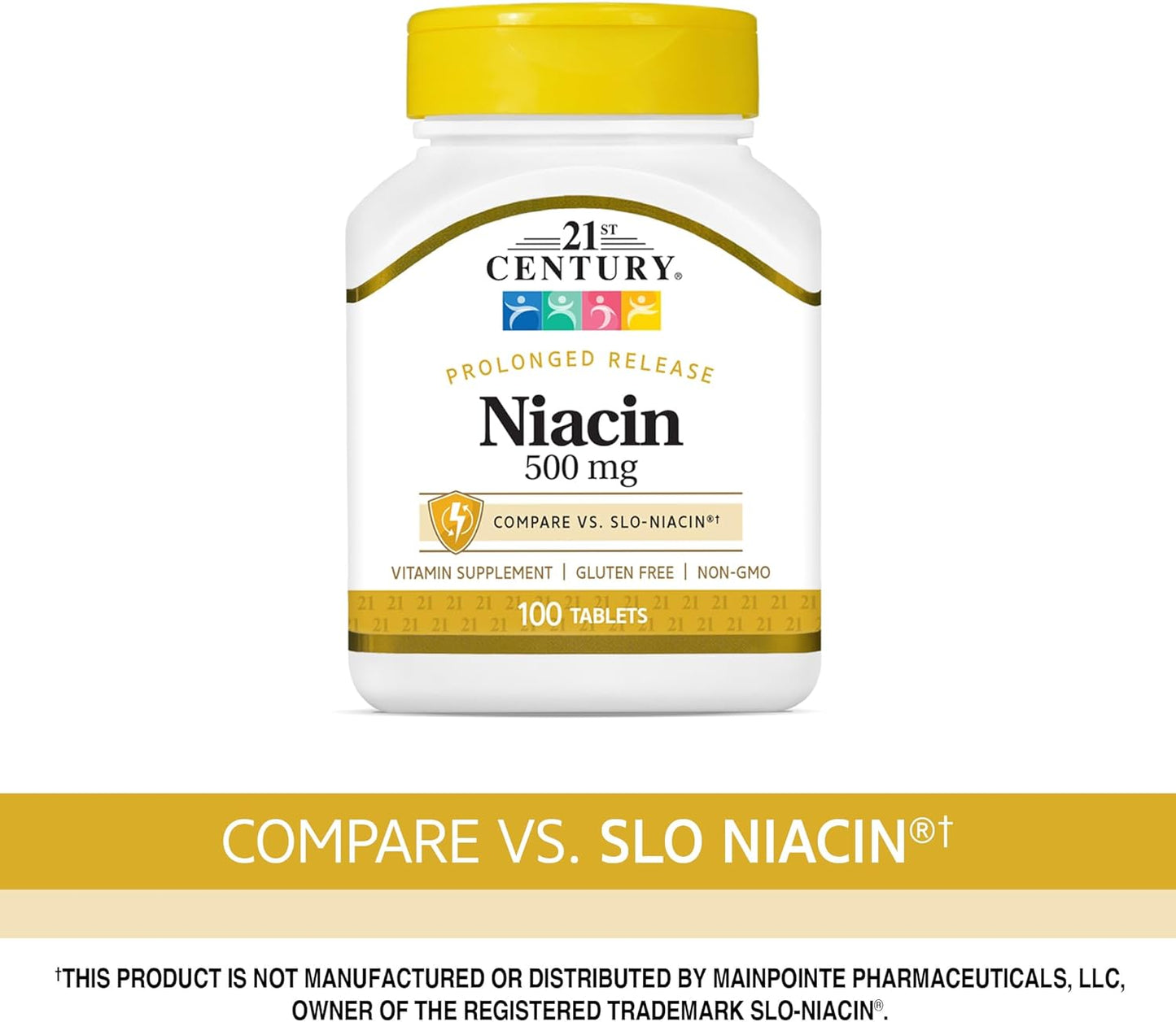 500 mg Niacin Prolonged Release Tablets - 100 Count for 21st Century (27474)
