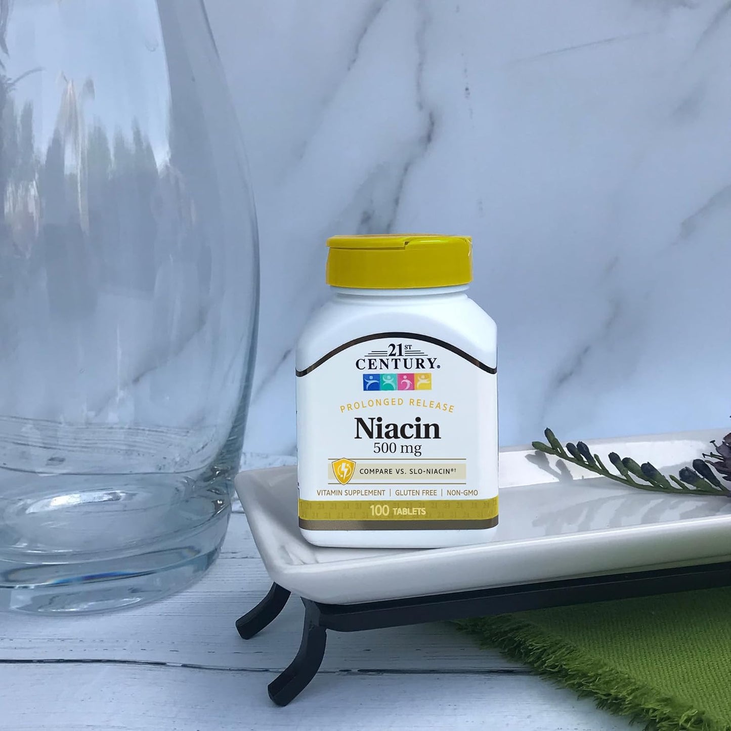 500 mg Niacin Prolonged Release Tablets - 100 Count for 21st Century (27474)