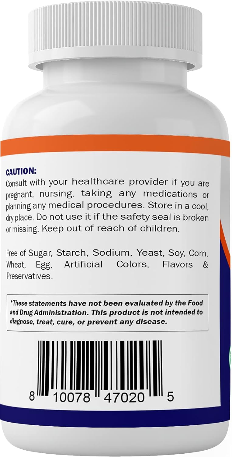 500 mg Pantothenic Acid (Vitamin B5) Supplement - 200 Capsules by Vitamatic