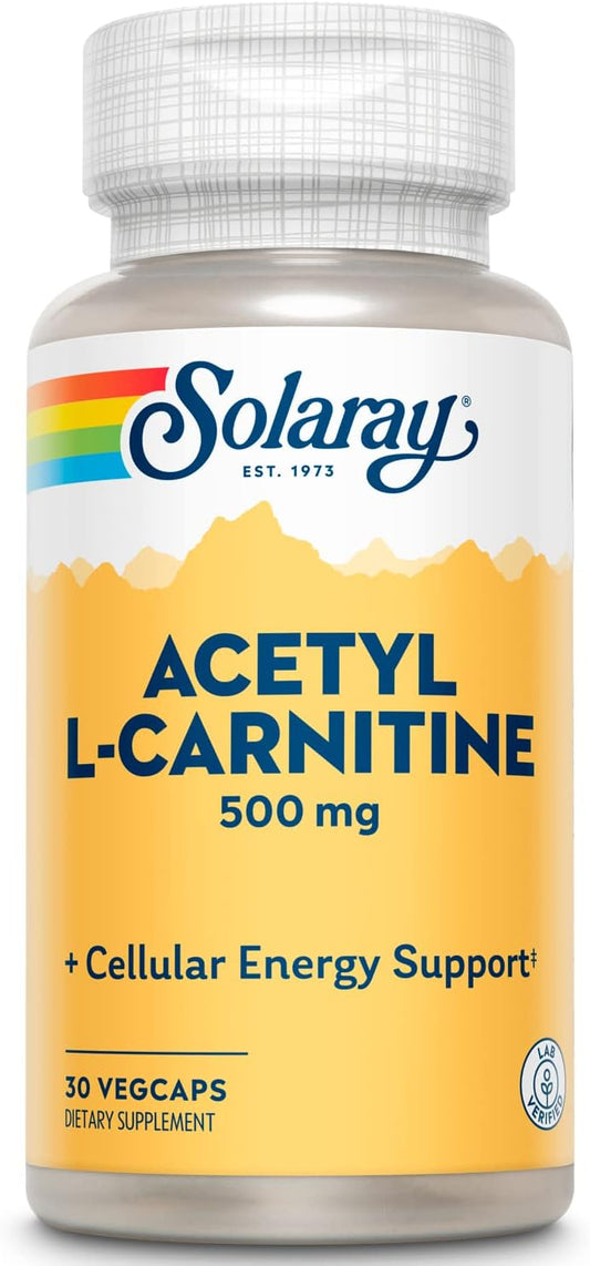 500 mg Solaray Acetyl L-Carnitine VegCaps for Energy, Memory, Mood, and Cardiovascular Health