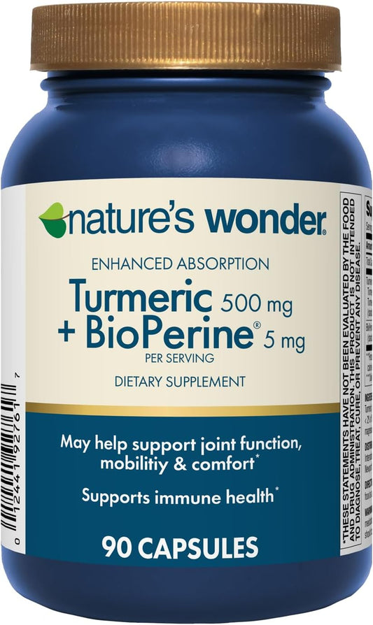 500 mg Turmeric Supplement with BioPerine for Joint Health - Enhanced Absorption Complex for Mobility and Comfort - 90 Vegetarian Capsules