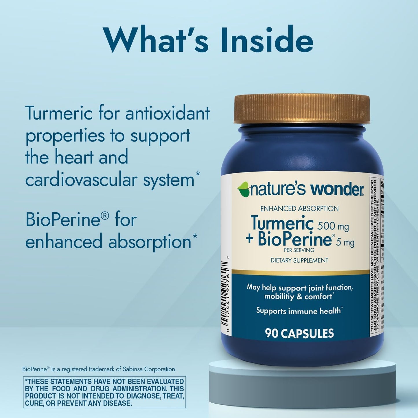 500 mg Turmeric Supplement with BioPerine for Joint Health - Enhanced Absorption Complex for Mobility and Comfort - 90 Vegetarian Capsules