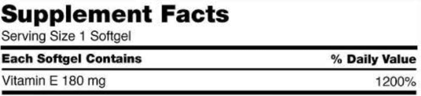 500 Softgels of Kirkland Signature Vitamin E 180mg - High Potency Supplement for Immune Support and Skin Health