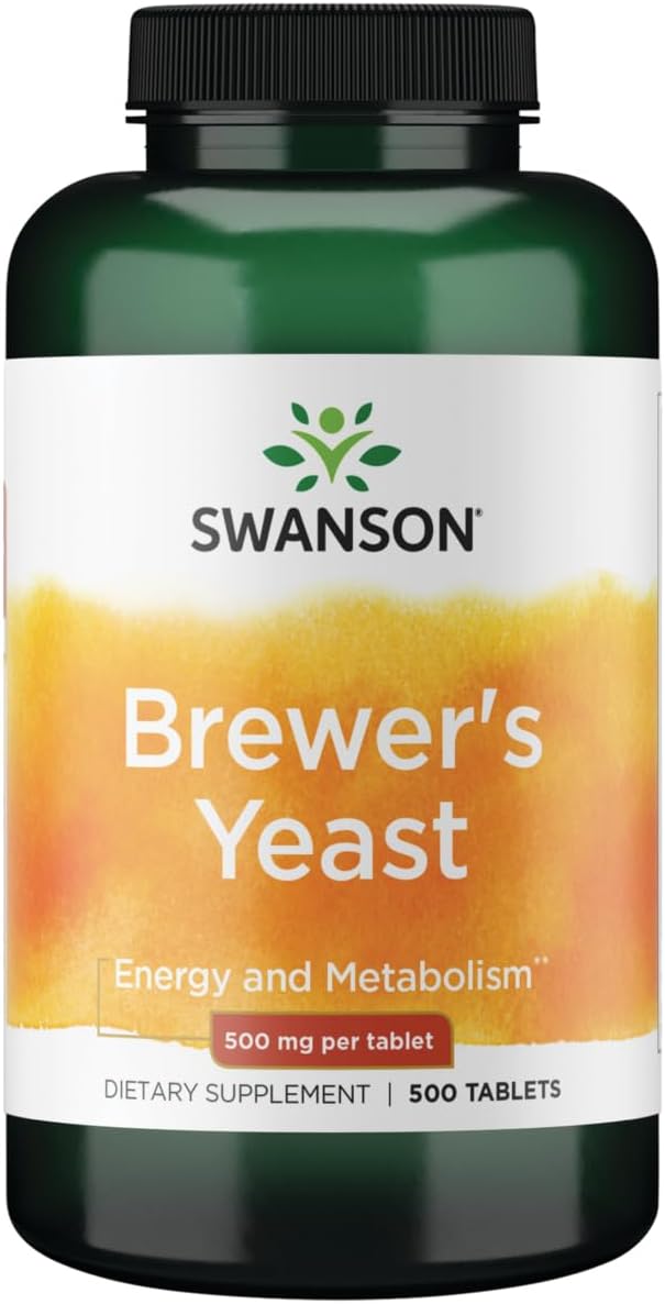 500 Tablets of Swanson Brewer's Yeast with B Complex Vitamins (500mg) for Daily Nutrition Boost