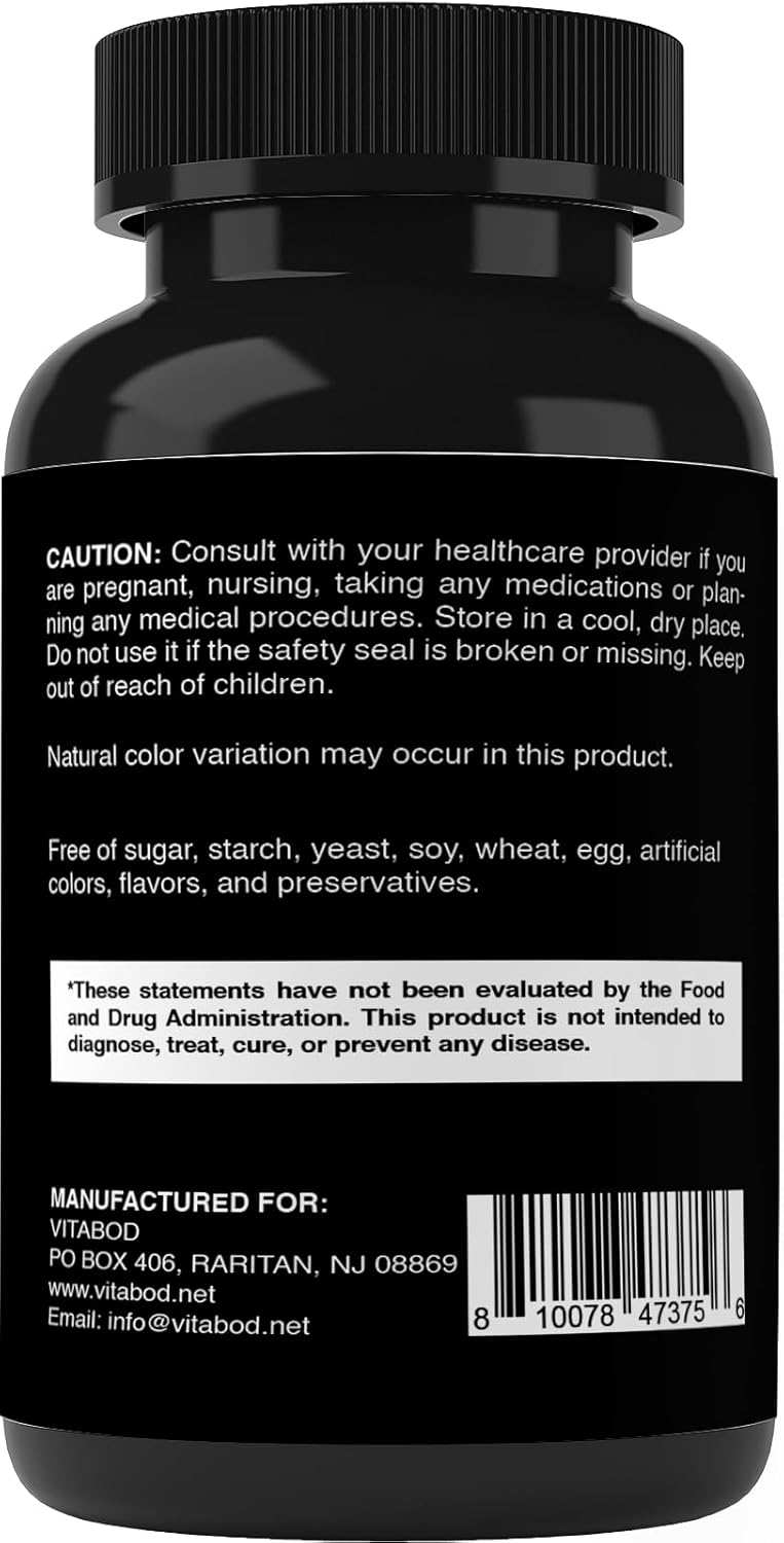 500 Vegetarian Tablets of Vitabod Folic Acid 1 mg (1000 mcg) - Essential Prenatal and Postnatal Vitamin B9