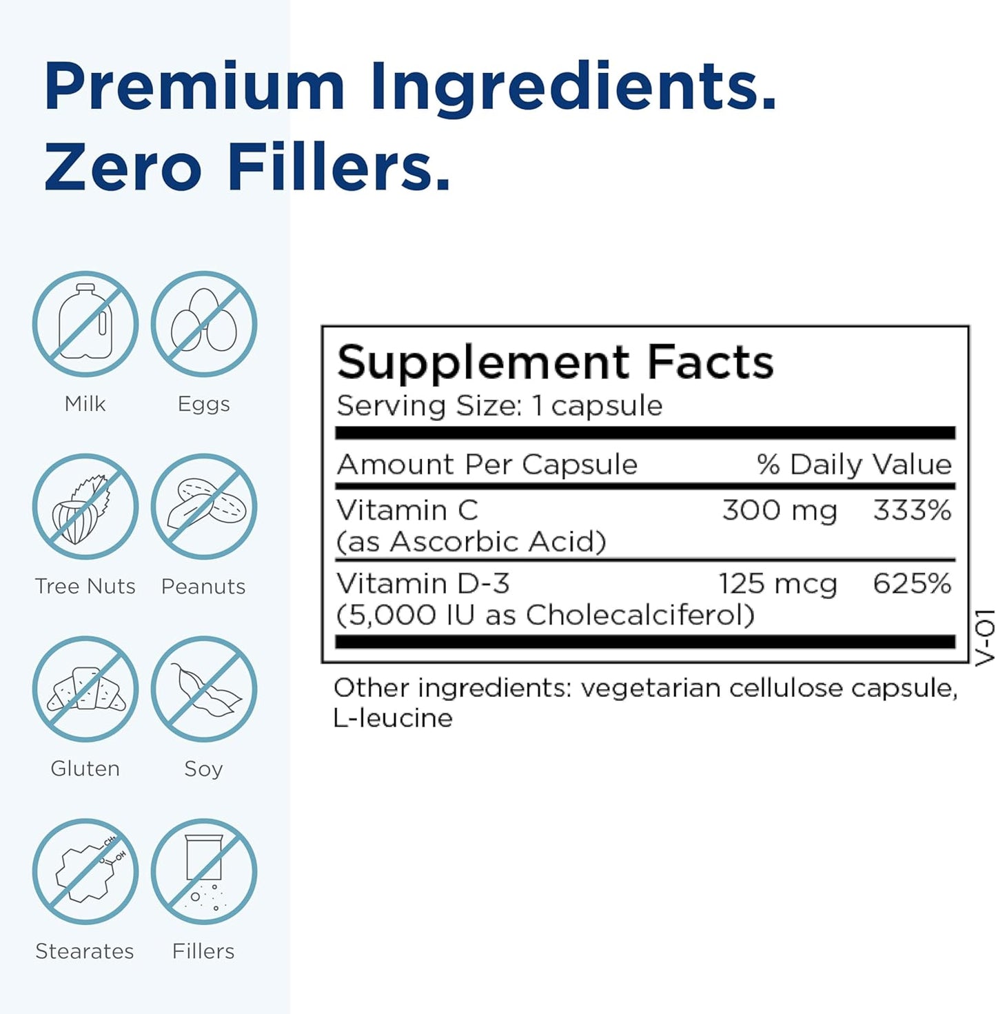 5000 IU Vitamin D3 Supplement for Healthy Brain Function - 90 Capsules - Supports Nutritional Status - With L-Methylfolate