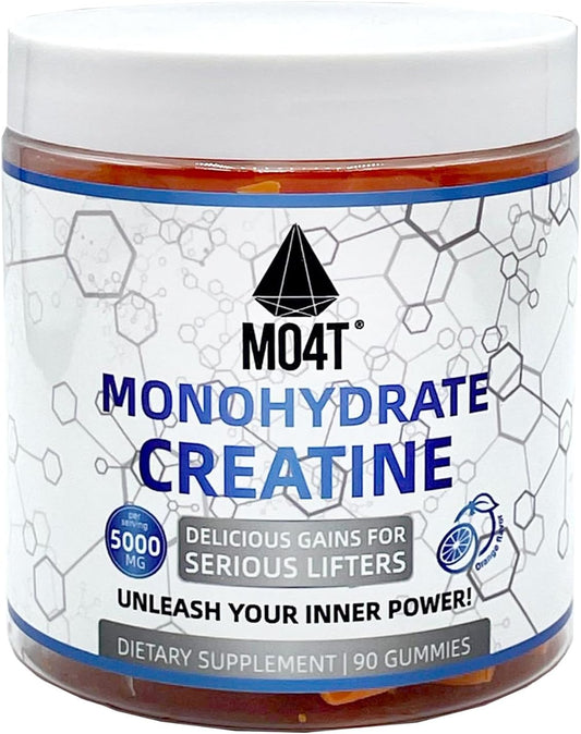 5000 mg Sugar-Free Creatine Monohydrate Gummies for Men & Women - Orange Flavor - Gomitas de Creatina sin azucar
