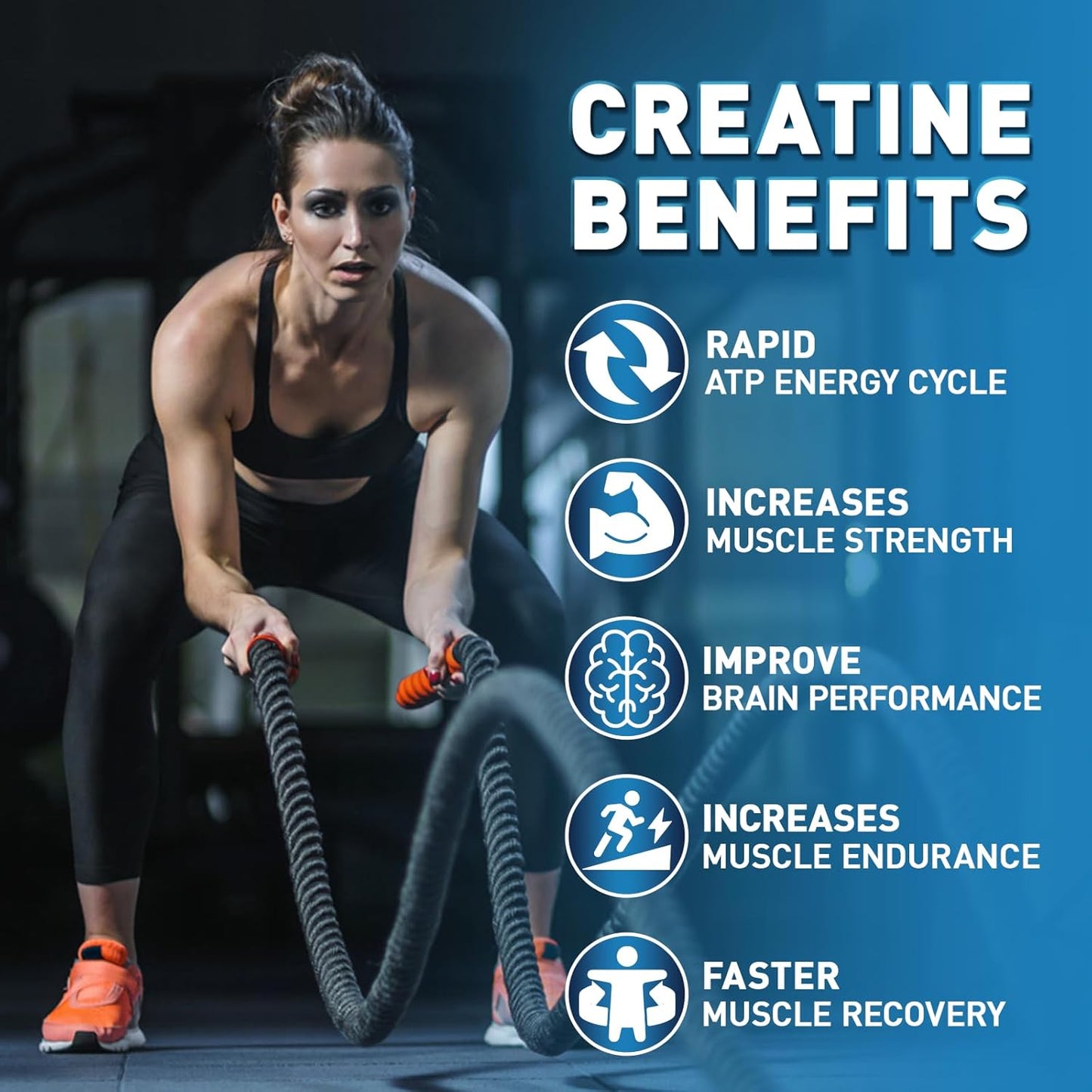 5000mg Creatine Monohydrate Gummies for Muscle Strength & Energy Boost - Vegan Workout Supplement for Men & Women - 1 Pack