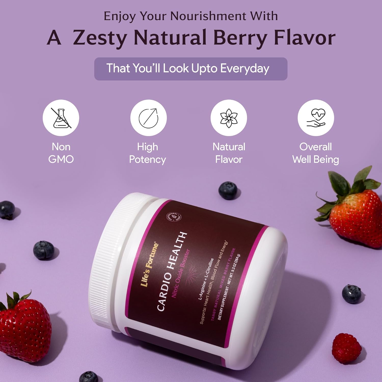 5000mg L Arginine & 1000mg L Citrulline Powder for Nitric Oxide Boost - Mixed Berry Flavor - 20 Servings