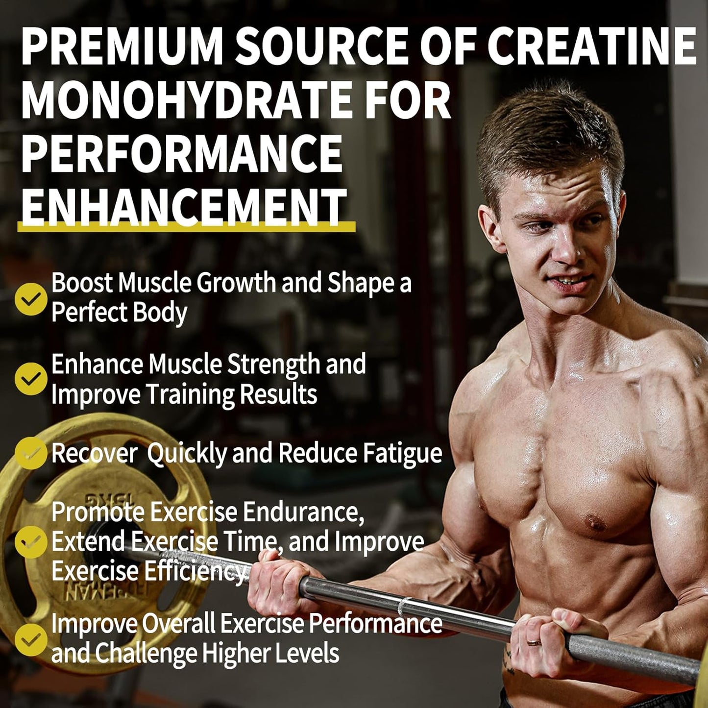 5,000mg Micronized Creatine Monohydrate Capsules for Muscle Growth & Energy - 180 Capsules, Non-GMO & Gluten Free - Male & Female Friendly