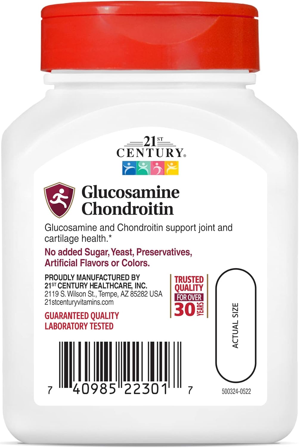 500/400mg Double Strength Glucosamine Chondroitin Capsules - 60 Count