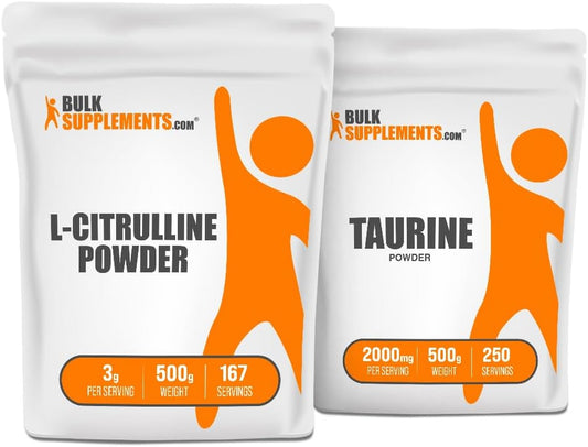 500g BulkSupplements L-Citrulline and Taurine Bundle for Enhanced Performance