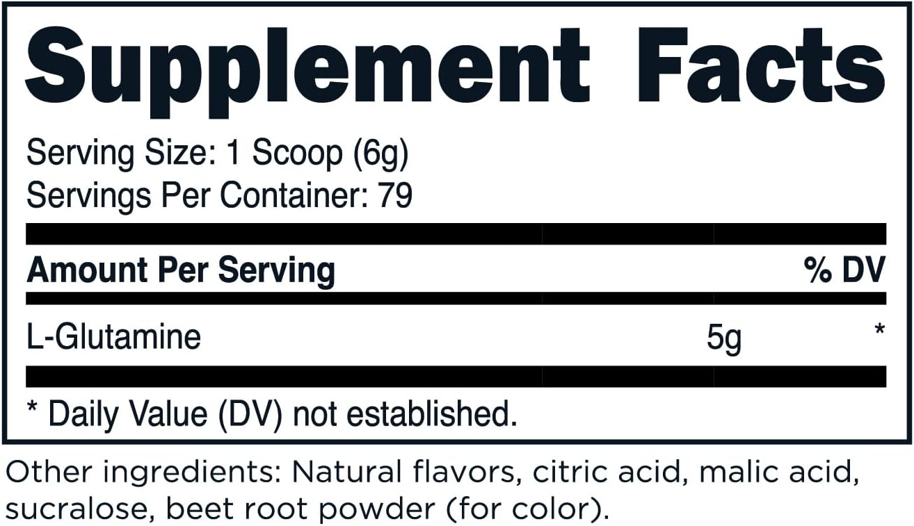 500g Gluten-Free Non-GMO L-Glutamine Powder in Strawberry Lemonade Flavor by TransformHQ