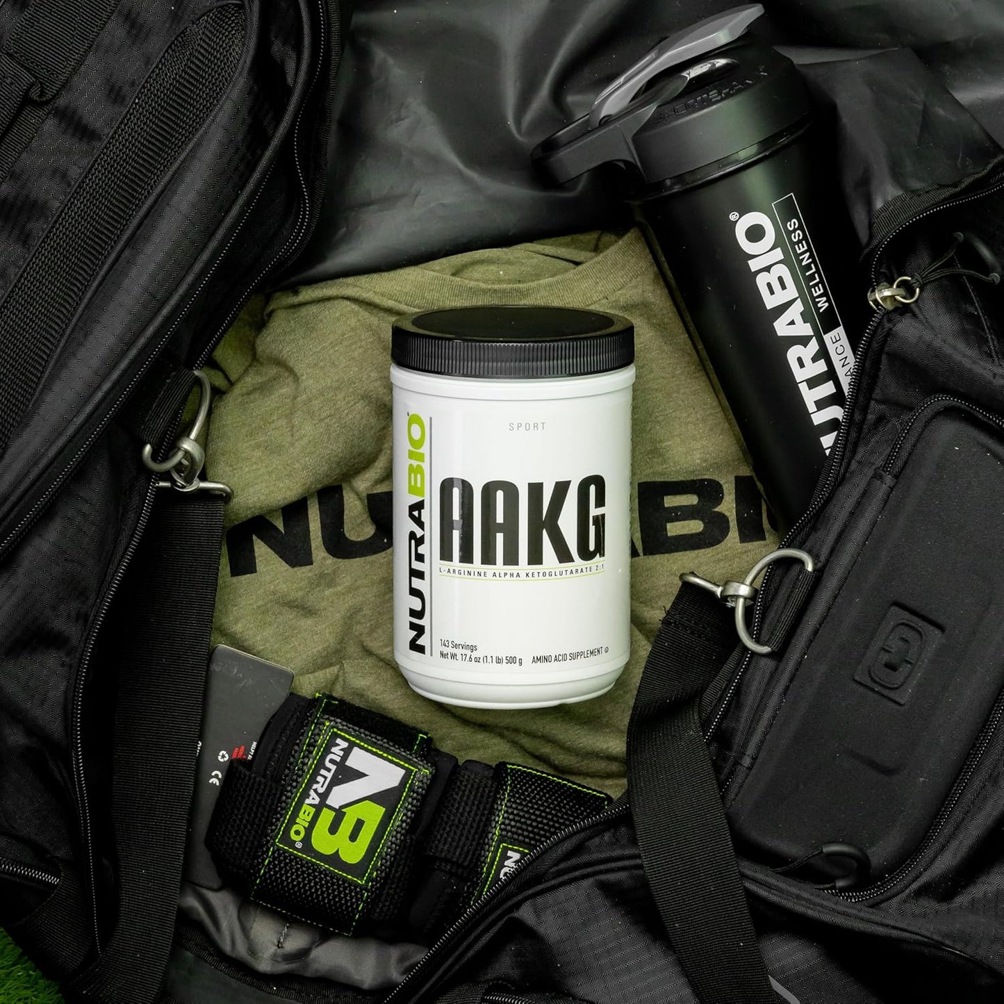 500g NutraBio Arginine AKG Powder for Lean Mass Gains, Nitric Oxide Boost, Muscle Growth